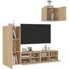 Image de vidaXL UnitÃ©s murales TV 4 pcs chÃªne sonoma bois d'ingÃ©nierie