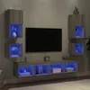 Image de vidaXL UnitÃ©s murales TV avec LED 8 pcs gris sonoma bois d'ingÃ©nierie