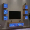 Image de vidaXL UnitÃ©s murales TV avec LED 8 pcs chÃªne sonoma bois d'ingÃ©nierie