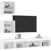 Image de vidaXL UnitÃ©s murales TV avec LED 5 pcs blanc bois d'ingÃ©nierie