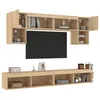 Image de vidaXL UnitÃ©s murales TV avec LED 6 pcs chÃªne sonoma bois d'ingÃ©nierie