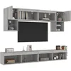 Image de vidaXL UnitÃ©s murales TV avec LED 6 pcs gris sonoma bois d'ingÃ©nierie