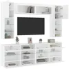 Image de vidaXL Ensemble de meubles TV muraux 6 pcs avec lumiÃ¨res LED blanc