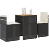 Image de Vidaxl Ensemble De Bistro 3 Pcs Avec Coussins Noir RÃ©sine TressÃ©e