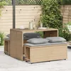 Image de Vidaxl Ensemble Ã Manger De Jardin Et Coussins 3 Pcs Beige Poly Rotin