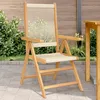 Image de Vidaxl Chaises De Jardin Lot De 2 Beige Bois D'acacia Et PolypropylÃ¨ne