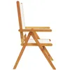 Image de Vidaxl Chaises De Jardin Lot De 2 Blanc CrÃ¨me Bois Acacia Massif Tissu
