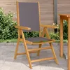 Image de Vidaxl Chaises De Jardin Lot De 2 Anthracite Bois Acacia Massif Tissu