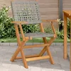 Image de Vidaxl Chaises De Jardin Lot De 2 Gris Bois Massif D'acacia Et Rotin