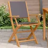 Image de Vidaxl Chaises De Jardin Lot De 2 Anthracite Bois Acacia Massif Tissu