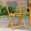 Image de Vidaxl Chaises De Bistrot Lot De 2 Anthracite Bois Acacia Massif Tissu