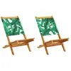 Image de Vidaxl Chaises De Jardin Lot De 2 Motif De Feuilles Acacia Et Tissu