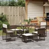 Image de Vidaxl Ensemble Ã Manger De Jardin Et Coussins 7 Pcs Marron Rotin