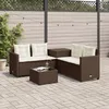 Image de Vidaxl CanapÃ© De Jardin Avec Table Et Coussins En Forme De L Marron