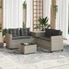 Image de Vidaxl CanapÃ© De Jardin Et Table Et Coussins En Forme De L Gris Clair