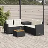 Image de Vidaxl CanapÃ© De Jardin Avec Table Et Coussins En Forme De L Noir