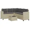Image de Vidaxl CanapÃ© De Jardin Et Table Et Coussins En Forme De L Gris Clair