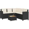 Image de Vidaxl CanapÃ© De Jardin Avec Table Et Coussins En Forme De L Noir
