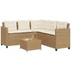 Image de Vidaxl CanapÃ© De Jardin Avec Table Et Coussins En Forme De L Beige