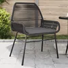Image de Vidaxl Chaises De Jardin Lot De 2 Avec Coussins Noir RÃ©sine TressÃ©e
