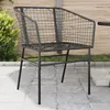 Image de Vidaxl Chaises De Jardin Lot De 2 Noir RÃ©sine TressÃ©e