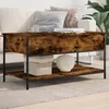 Image de Vidaxl Table Basse ChÃªne FumÃ© 100x50x50 Cm Bois D'ingÃ©nierie Et MÃ©tal