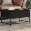 Image de vidaXL Table basse noir 70x50x40 cm bois d'ingÃ©nierie et mÃ©tal