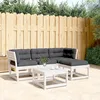 Image de Vidaxl Salon De Jardin 4 Pcs Avec Coussins Blanc Bois De Pin Massif