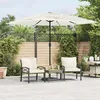 Image de Vidaxl Parasol De Jardin Avec MÃ¢t En Acier Blanc 248x248x248 Cm