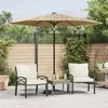 Image de Vidaxl Parasol De Jardin Avec MÃ¢t En Acier Marron 268x268x226 Cm