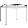Image de Vidaxl Tonnelle De Jardin Avec Toit RÃ©tractable CrÃ¨me 3x3 M Acier