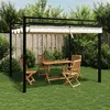Image de Vidaxl Tonnelle De Jardin Avec Toit RÃ©tractable CrÃ¨me 3x3 M Aluminium