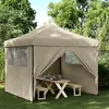 Image de Vidaxl Tente De RÃ©ception Pliable Escamotable 4 Parois LatÃ©rales Taupe