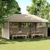 Image de Vidaxl Tente De RÃ©ception Pliable Escamotable 3 Parois LatÃ©rales Taupe