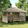 Image de Vidaxl Tente De RÃ©ception Pliable Escamotable 3 Parois LatÃ©rales Taupe