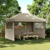 Image de Vidaxl Tente De RÃ©ception Pliable Escamotable 3 Parois LatÃ©rales Taupe