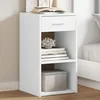 Image de vidaXL Tables de chevet 2 pcs blanc 35x34x65 cm bois d'ingÃ©nierie