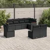 Image de Vidaxl Salon De Jardin 8 Pcs Avec Coussins Noir RÃ©sine TressÃ©e
