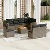 Image de Vidaxl Salon De Jardin 9 Pcs Avec Coussins Gris RÃ©sine TressÃ©e