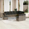 Image de Vidaxl Salon De Jardin Avec Coussins 10 Pcs Gris RÃ©sine TressÃ©e