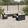 Image de Vidaxl Salon De Jardin 11 Pcs Avec Coussins Noir RÃ©sine TressÃ©e