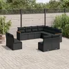 Image de Vidaxl Salon De Jardin 11 Pcs Avec Coussins Noir RÃ©sine TressÃ©e