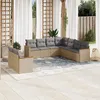 Image de Vidaxl Salon De Jardin Avec Coussins 9pcs MÃ©lange Beige RÃ©sine TressÃ©e