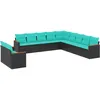 Image de Vidaxl Salon De Jardin 11 Pcs Avec Coussins Noir RÃ©sine TressÃ©e