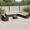 Image de Vidaxl Salon De Jardin 12 Pcs Avec Coussins Noir RÃ©sine TressÃ©e