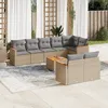 Image de Vidaxl Salon De Jardin Avec Coussins 9pcs MÃ©lange Beige RÃ©sine TressÃ©e