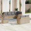 Image de Vidaxl Salon De Jardin Avec Coussins 8pcs MÃ©lange Beige RÃ©sine TressÃ©e