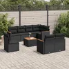 Image de Vidaxl Salon De Jardin 9 Pcs Avec Coussins Noir RÃ©sine TressÃ©e