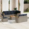 Image de Vidaxl Salon De Jardin 9 Pcs Avec Coussins Gris RÃ©sine TressÃ©e