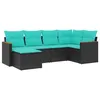 Image de Vidaxl Salon De Jardin 6 Pcs Avec Coussins Noir RÃ©sine TressÃ©e